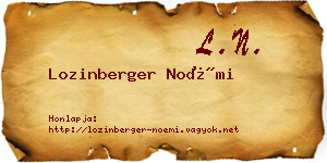 Lozinberger Noémi névjegykártya